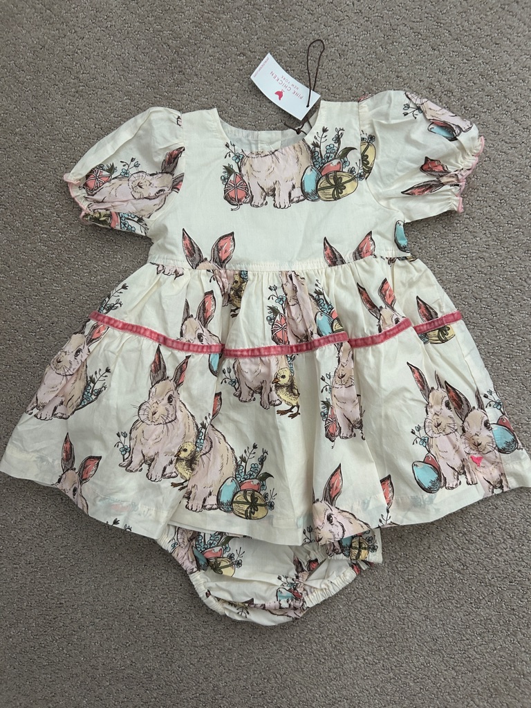 Nwt Pink Chicken Maribelle Bunny Friends Dress Set